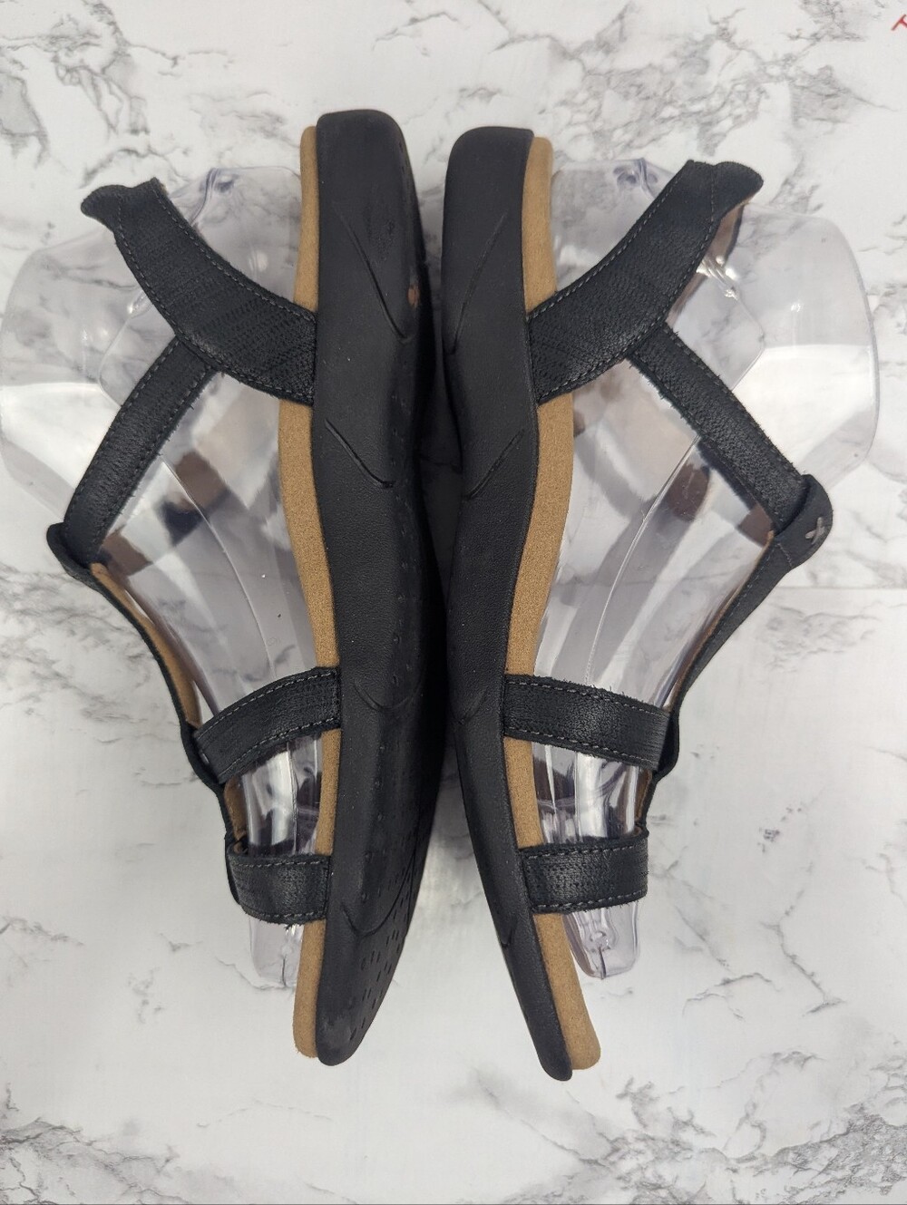 Taos Trophy 2 Black Leather Strappy Comfort Sandals Women's Size 7 - Picture 5 of 14